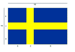 Tvärskuren Svensk flagga